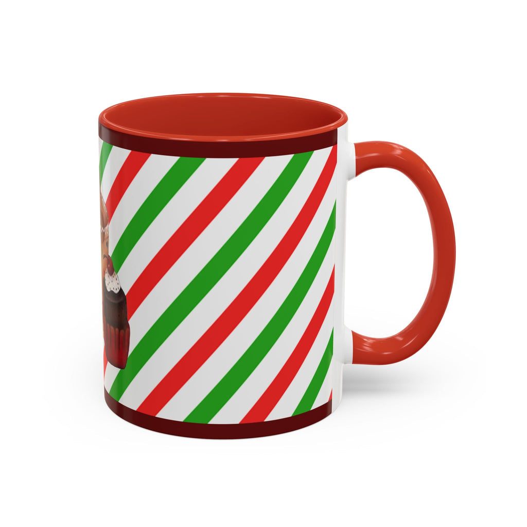 Christmas Gingerbread Mug — Festive Red & Green Accent Coffee Cup (11/15oz)