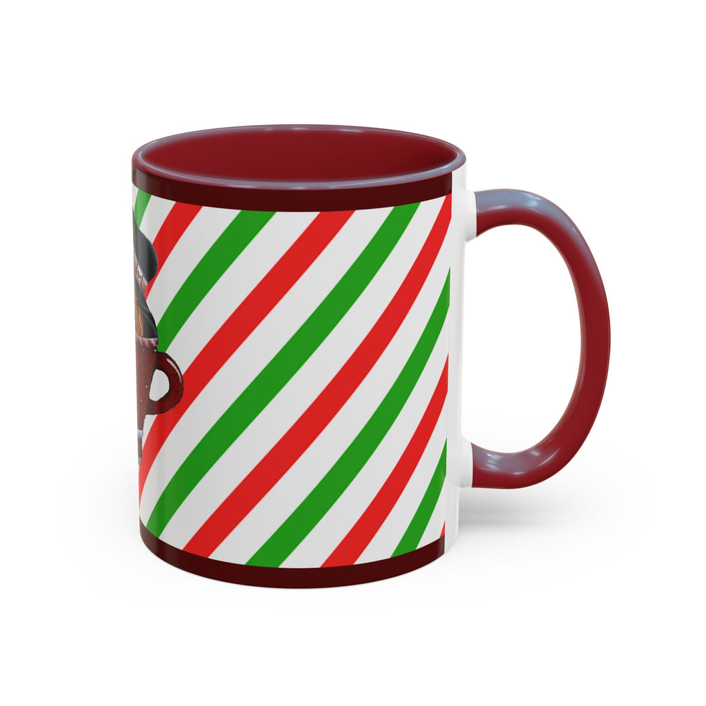 Christmas Gingerbread Mug – Holiday Candy Cane Accent Coffee Cup (11/15oz)
