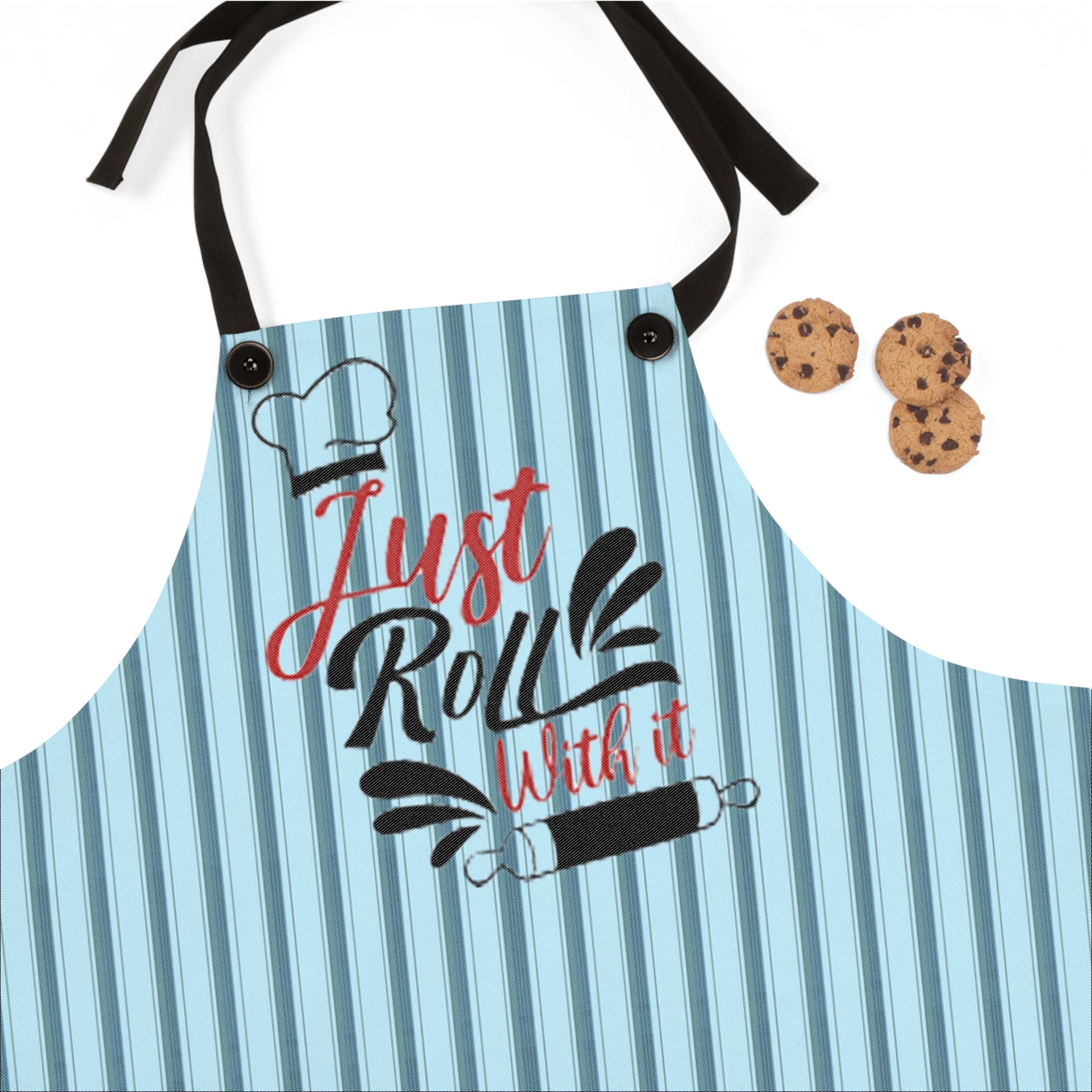 Never Trust a Skinny Cook Apron | Purple Striped Cooking Apron