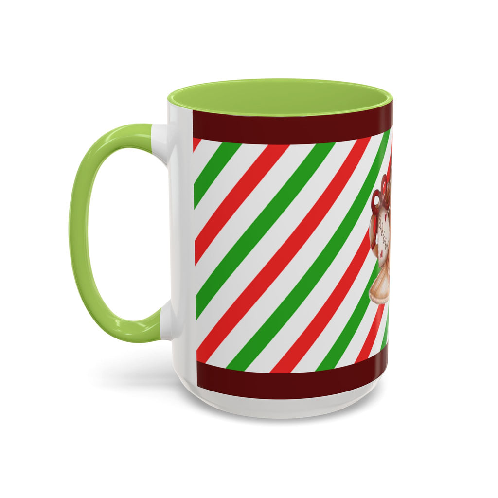 Christmas Gingerbread Mug — Festive Red & Green Accent Coffee Cup (11/15oz)