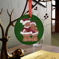 Gingerbread Couple Acrylic Ornament with Ribbon – Christmas Tree Decoration