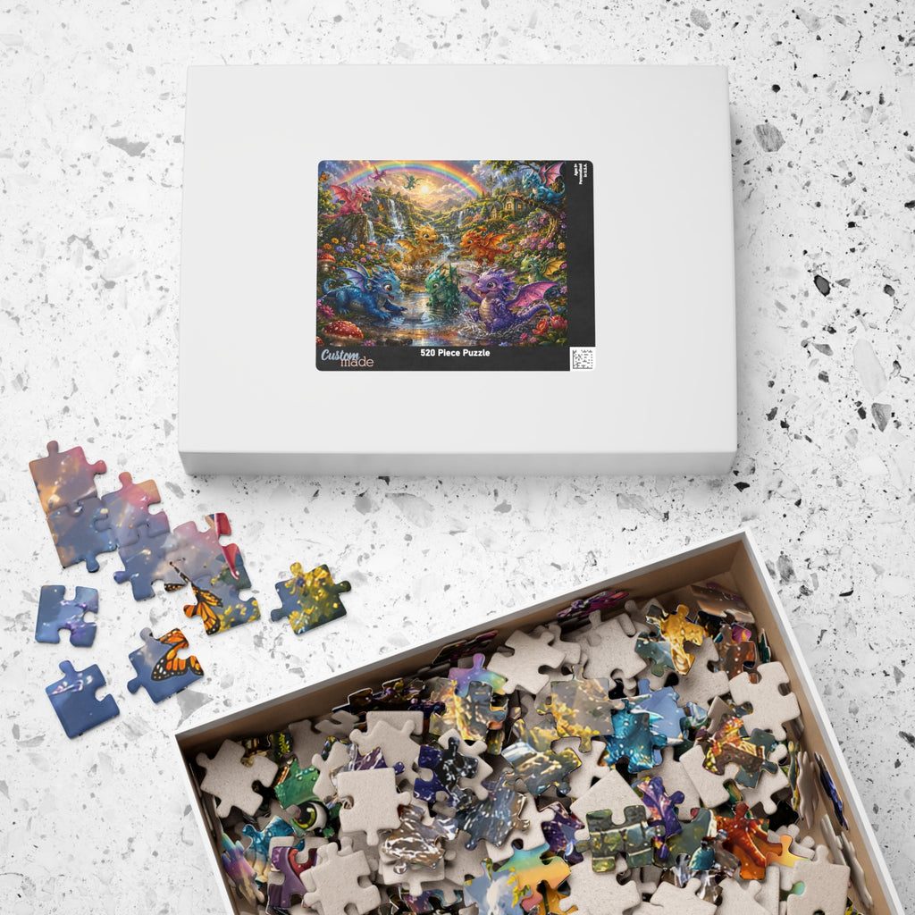 Fantasy Baby Dragons Puzzle — Colorful 252/520/1014-Piece Jigsaw for Kids & Adults