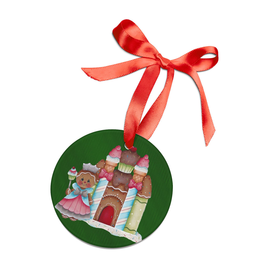 Cute Santa Moose Acrylic Ornament — Christmas Tree Decoration with Gift Design