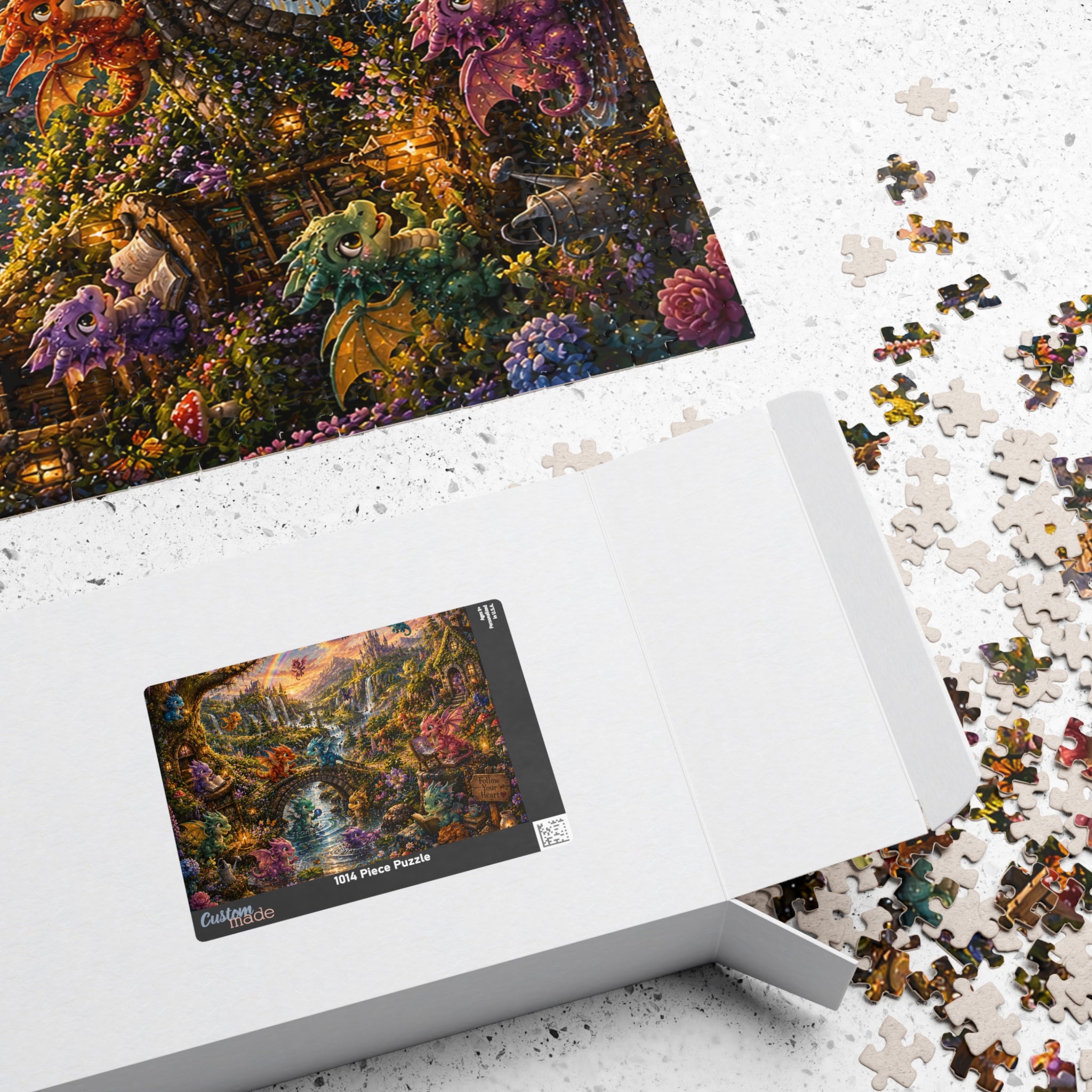 Enchanted Dragon Cottage Puzzle — Fantasy Landscape Jigsaw (110–1014 pcs)