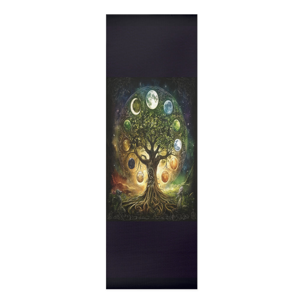 Tree of Life Moon Cycle Foam Yoga Mat — Spiritual Meditation & Chakra Balance Mat