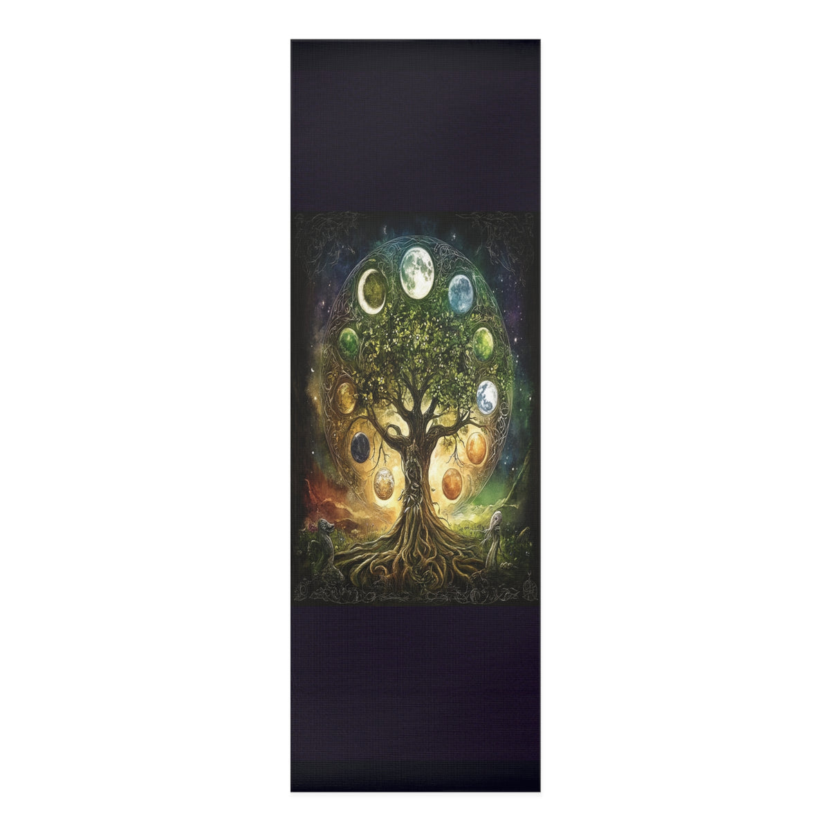 Tree of Life Moon Cycle Foam Yoga Mat — Spiritual Meditation & Chakra Balance Mat