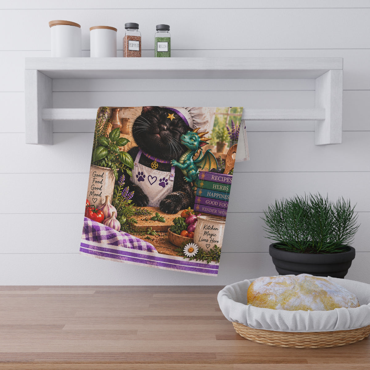 Stardust Chef Tea Towel — "Season Everything With Love" Kitchen Towel