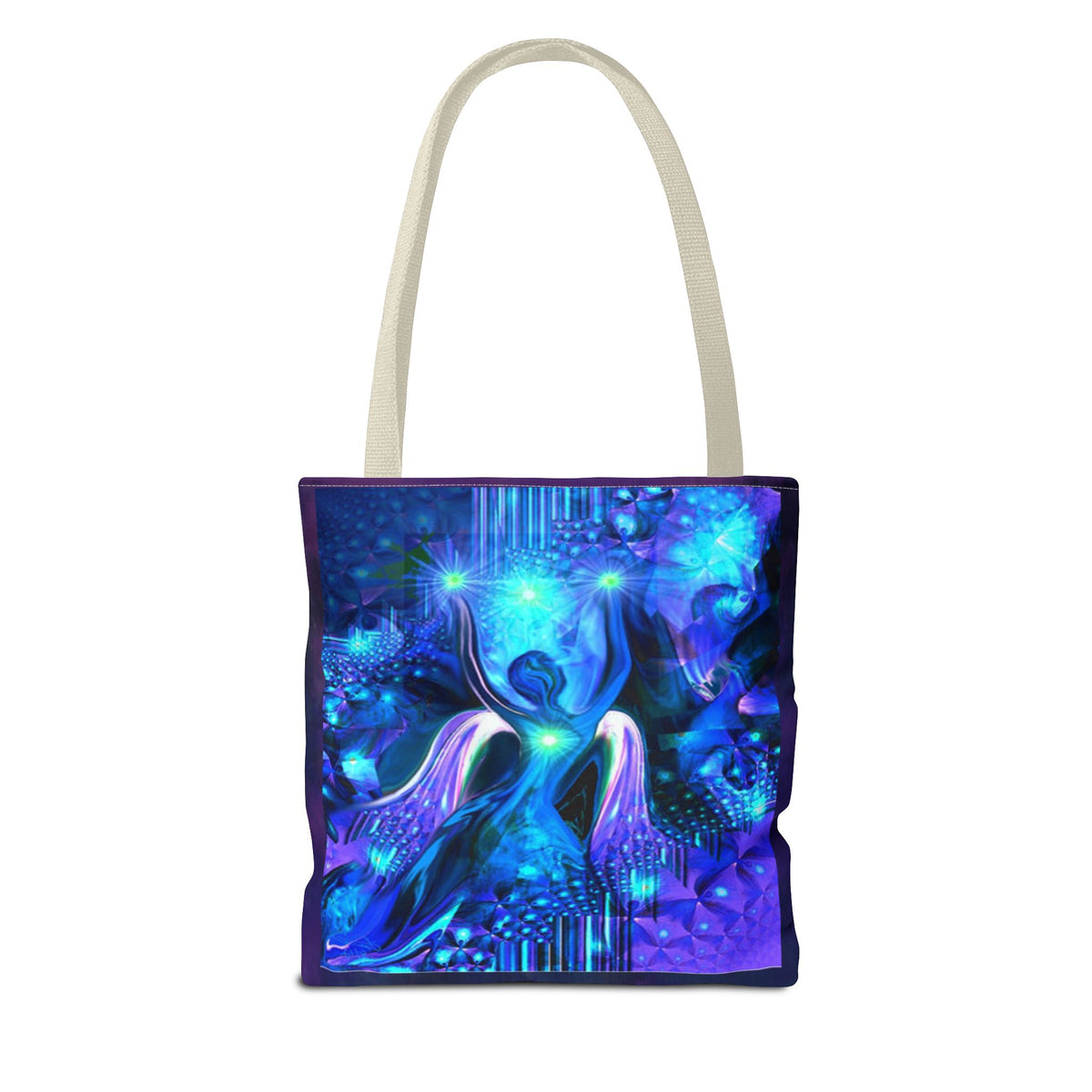 Galaxy Angel Tote Bag — Blue Spiritual Cosmic Art Tote