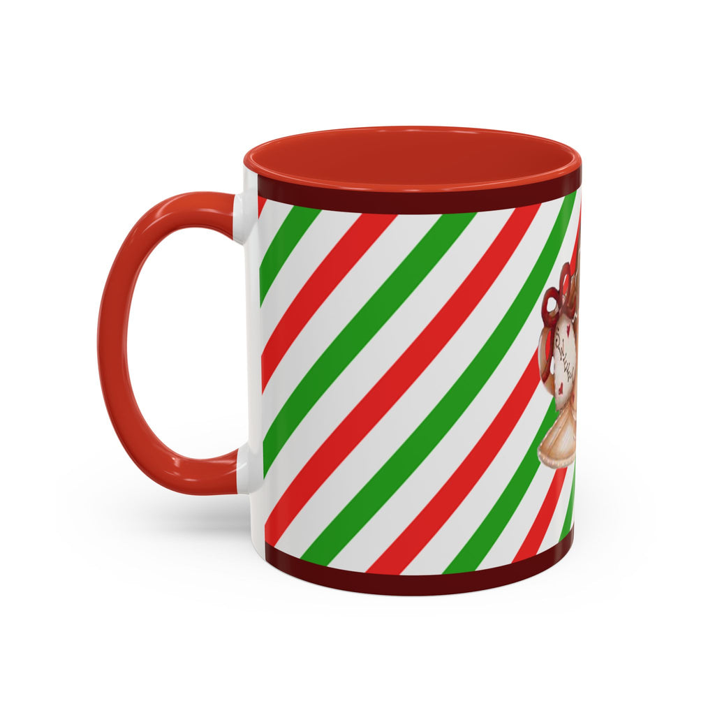 Christmas Gingerbread Mug — Festive Red & Green Accent Coffee Cup (11/15oz)