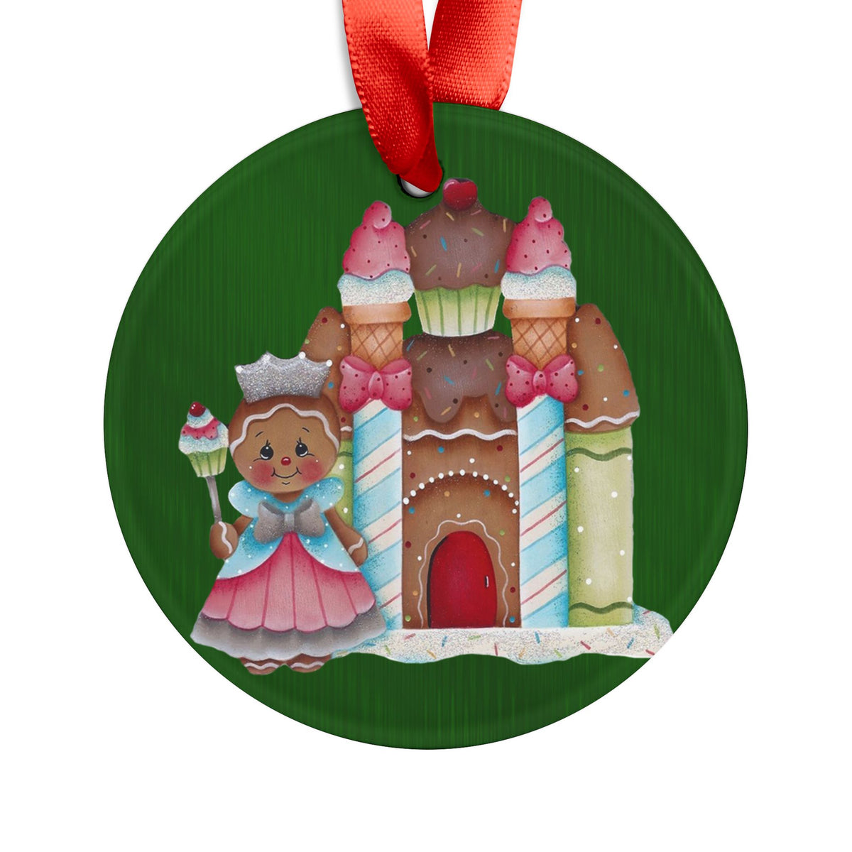 Cute Santa Moose Acrylic Ornament — Christmas Tree Decoration with Gift Design