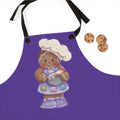 Gingerbread Baker Apron — Cute Kids Chef Character on Purple