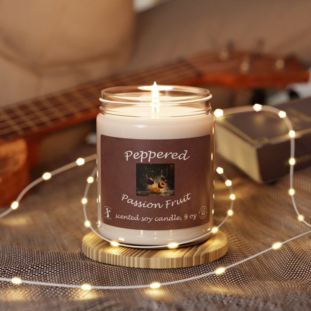 Peppered Passion Fruit Scented Soy Candle — 9oz Jar