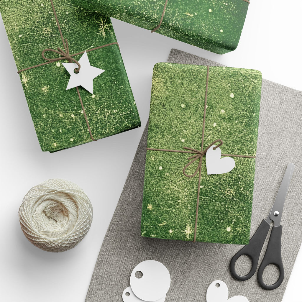 Christmas Starburst Wrapping Paper — Green Vintage Holiday Gift Wrap