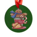 Gingerbread Cocoa Acrylic Ornament — Holiday Christmas Tree Decoration with Ribbon