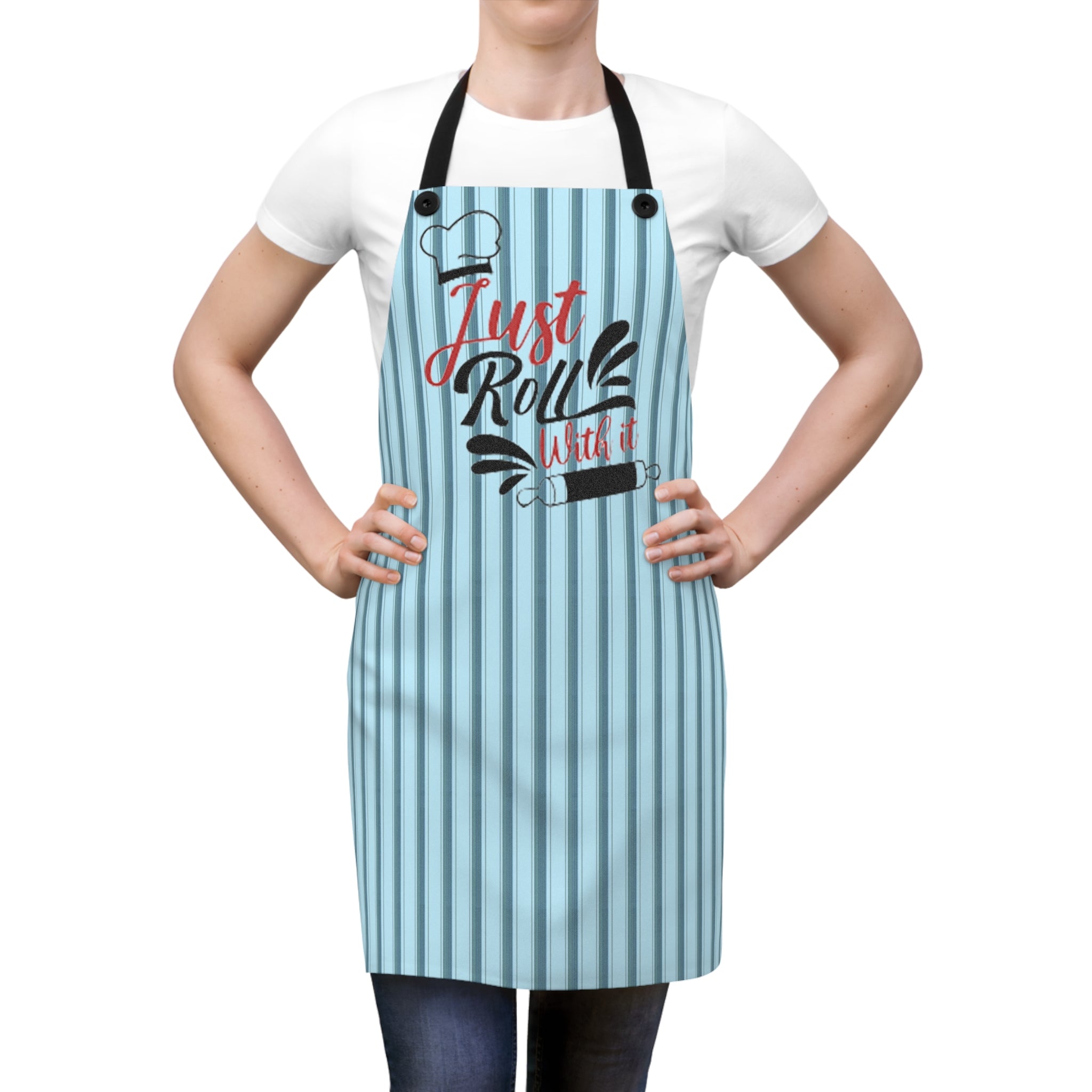 Never Trust a Skinny Cook Apron | Purple Striped Cooking Apron