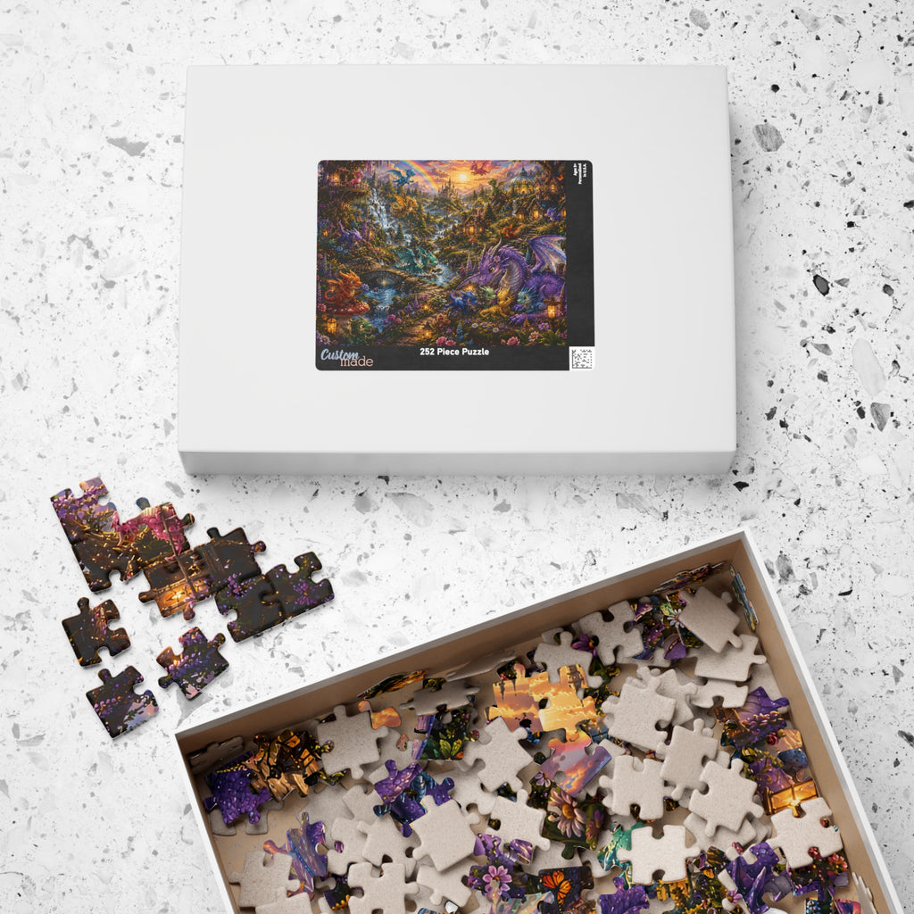 Fantasy Dragon Village Jigsaw Puzzle — Scenic 110/252/520/1014-Piece
