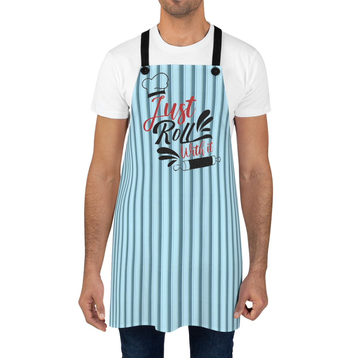 Never Trust a Skinny Cook Apron | Purple Striped Cooking Apron
