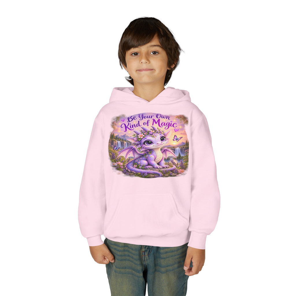Youth Hoodie — "Be Your Own Kind of Magic" Purple Dragon Kids Pullover