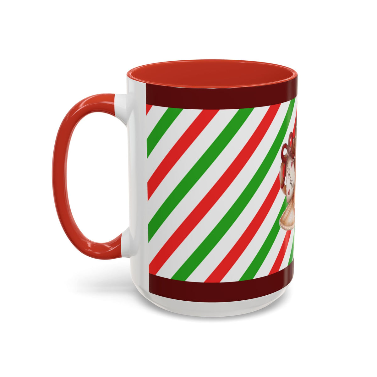 Christmas Gingerbread Mug — Festive Red & Green Accent Coffee Cup (11/15oz)