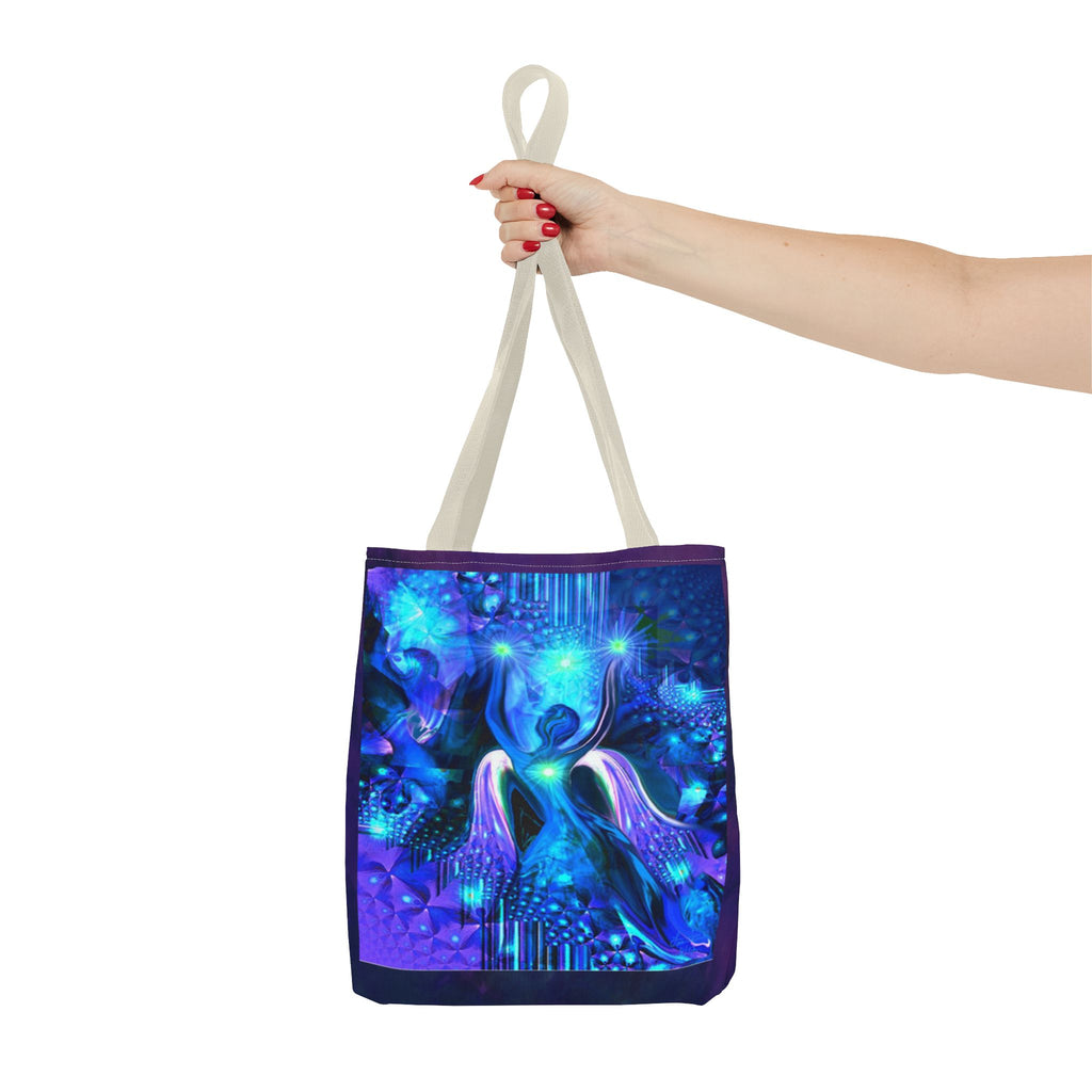 Galaxy Angel Tote Bag — Blue Spiritual Cosmic Art Tote