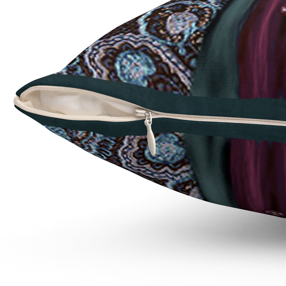 Bohemian Paisley Pearl Accent Pillow — Decorative Spun Polyester Throw Cushion