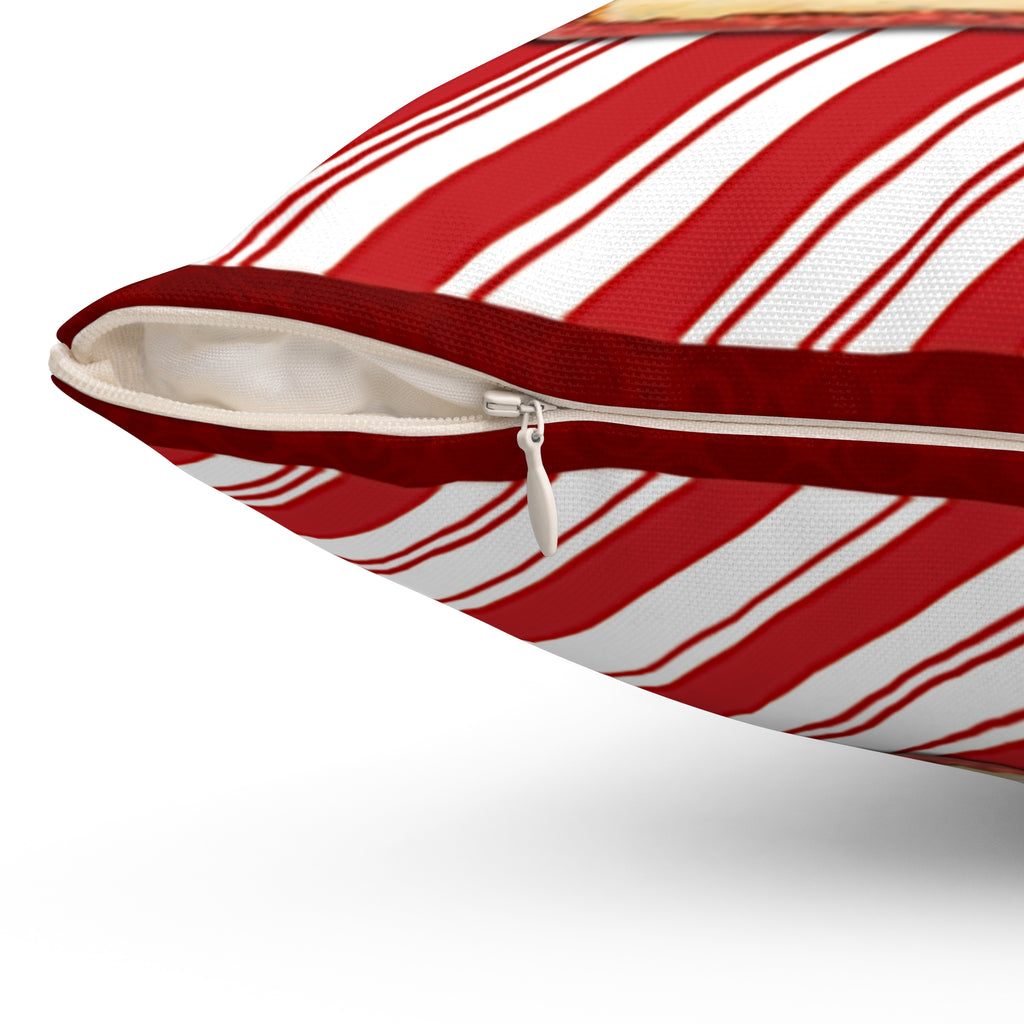Christmas Candy Cane Pillow — Merry Christmas Mouse Figurine Throw Pillow