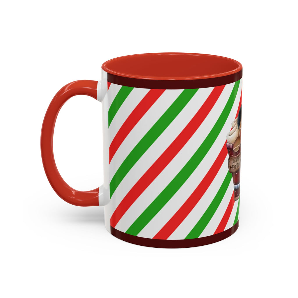 Christmas Gingerbread Mug – Holiday Candy Cane Accent Coffee Cup (11/15oz)