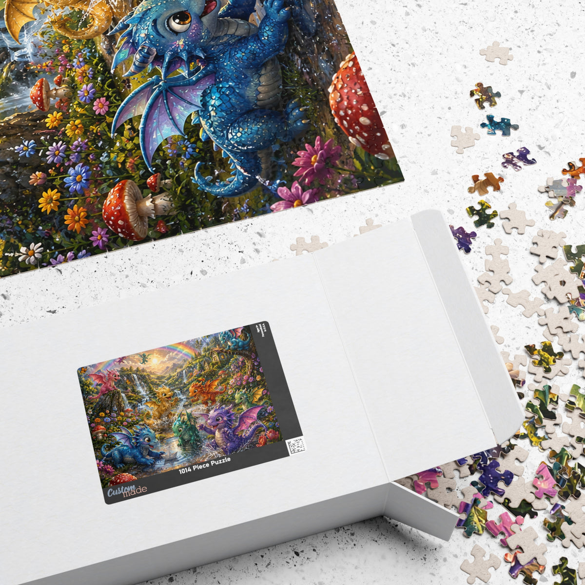 Fantasy Baby Dragons Puzzle — Colorful 252/520/1014-Piece Jigsaw for Kids & Adults