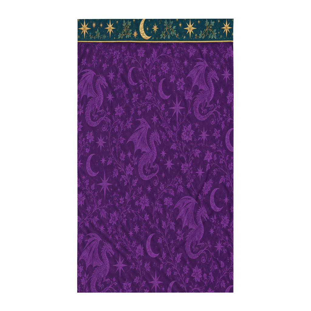 Mystic Moon Dragon Twin Flat Sheet – Purple Celestial Bedding