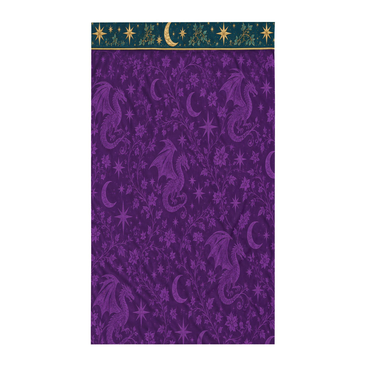 Mystic Moon Dragon Twin Flat Sheet – Purple Celestial Bedding