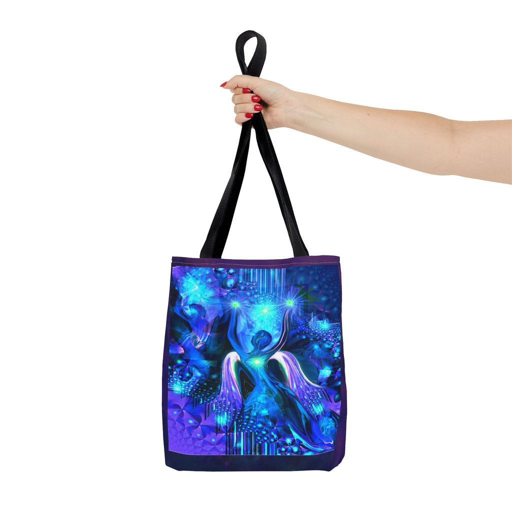 Galaxy Angel Tote Bag — Blue Spiritual Cosmic Art Tote