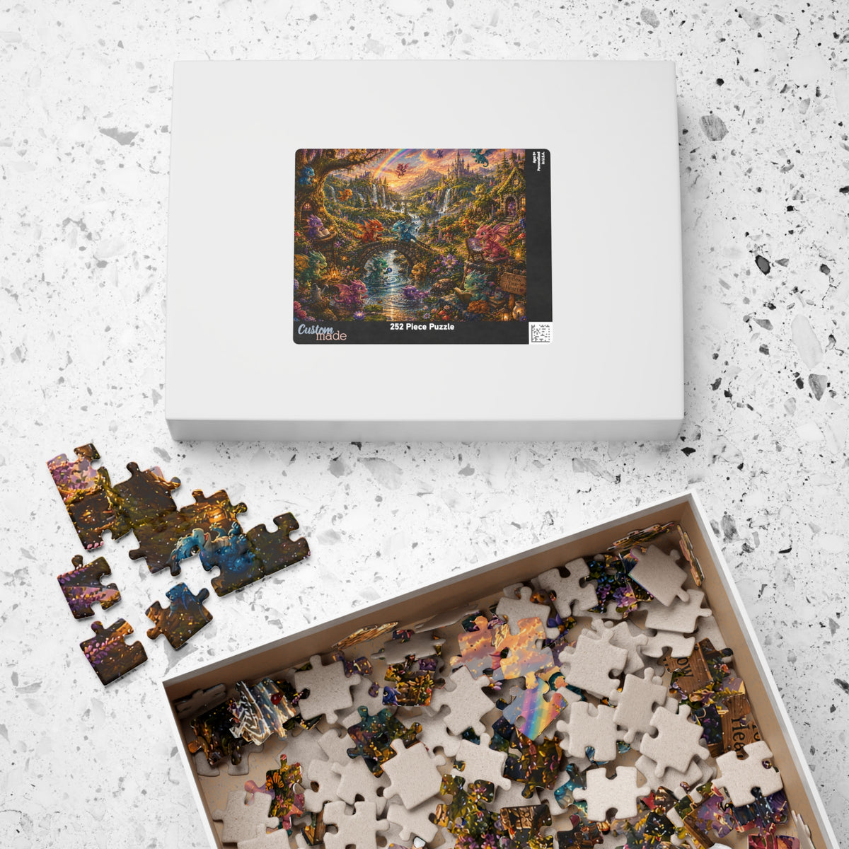 Enchanted Dragon Cottage Puzzle — Fantasy Landscape Jigsaw (110–1014 pcs)