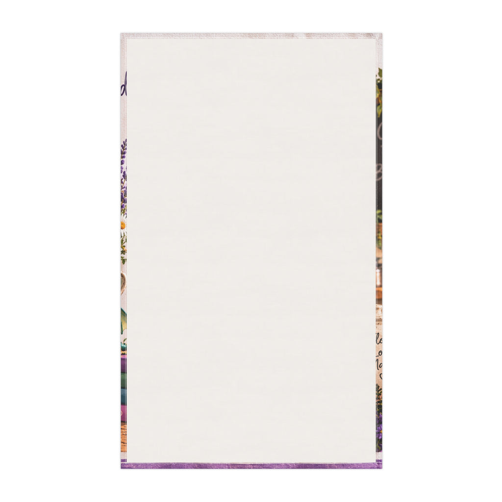 Stirring Up a Kinder World Kitchen Tea Towel — Stardust Chef, 'Good Food Happy People'