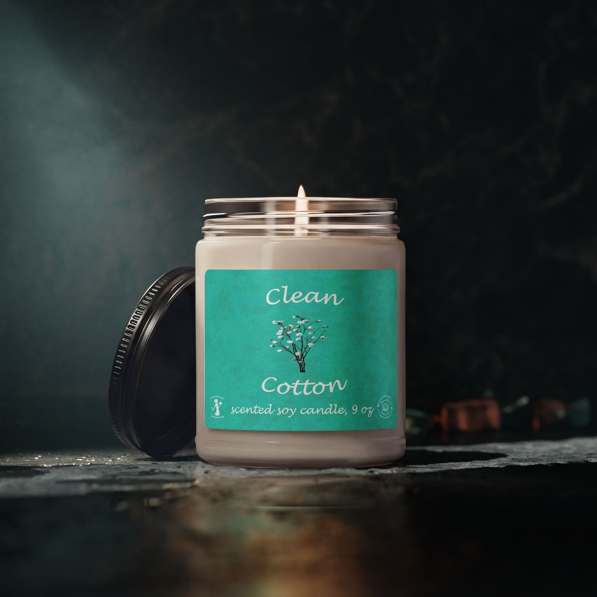 Clean Cotton Scented Soy Candle — 9oz Fresh Linen Jar Candle