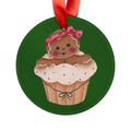 Cupcake Gingerbread Acrylic Ornament — Cute Holiday Tree Decoration with Ribbon