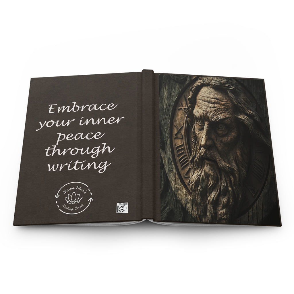 Ancient Clockface Sage Head Hardcover Journal | Inspirational Writing Notebook