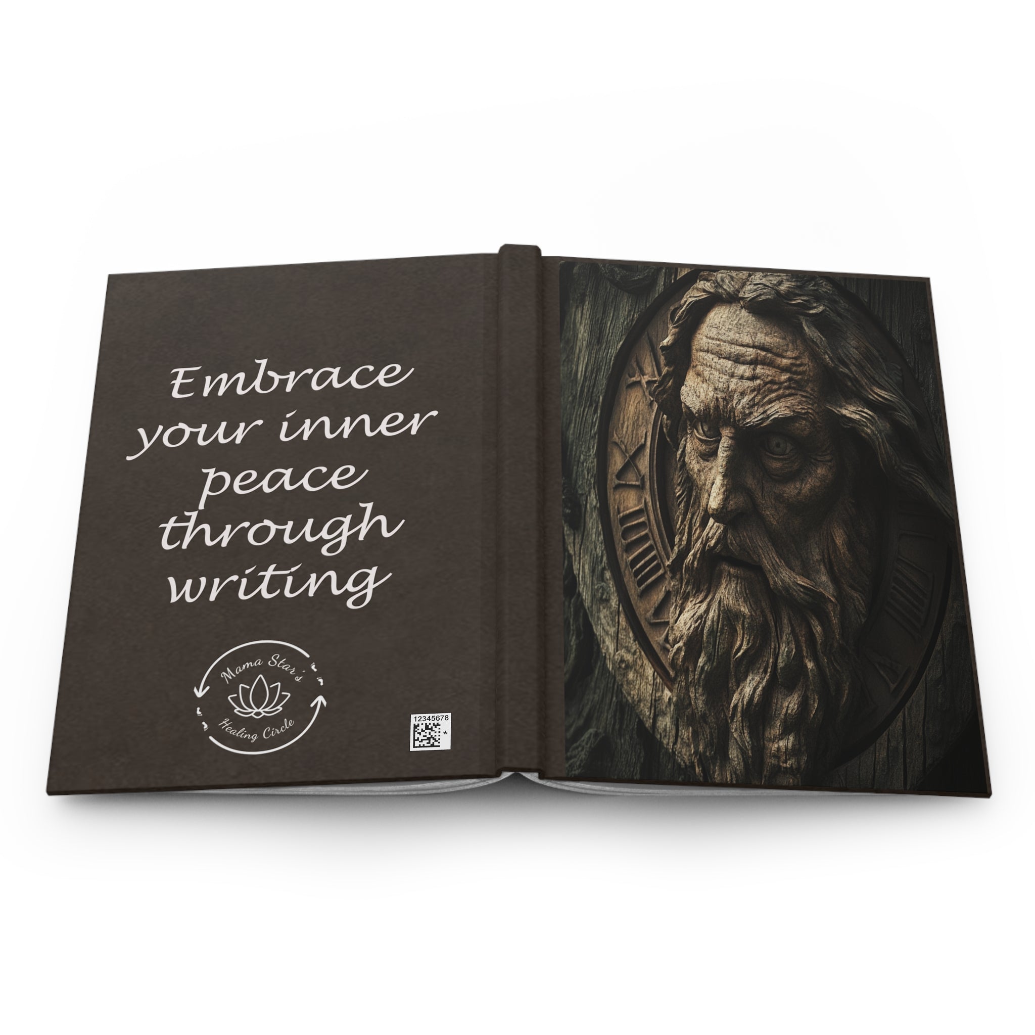 Ancient Clockface Sage Head Hardcover Journal | Inspirational Writing Notebook