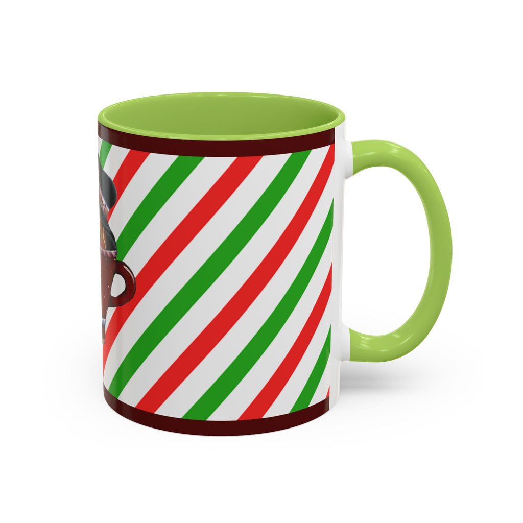 Christmas Gingerbread Mug – Holiday Candy Cane Accent Coffee Cup (11/15oz)