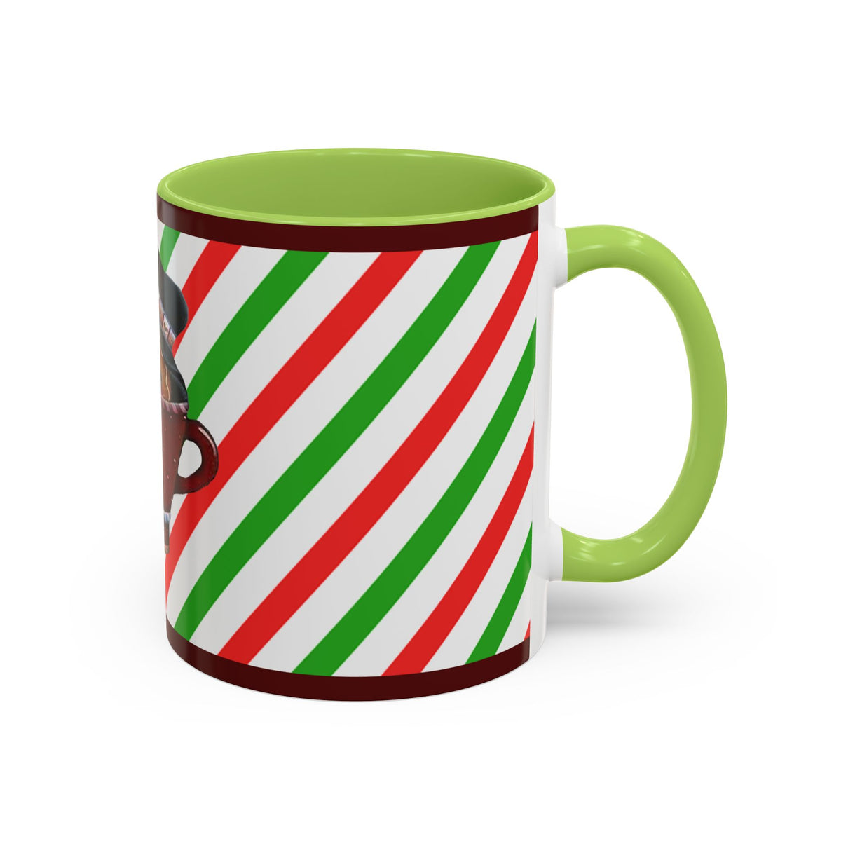 Christmas Gingerbread Mug – Holiday Candy Cane Accent Coffee Cup (11/15oz)