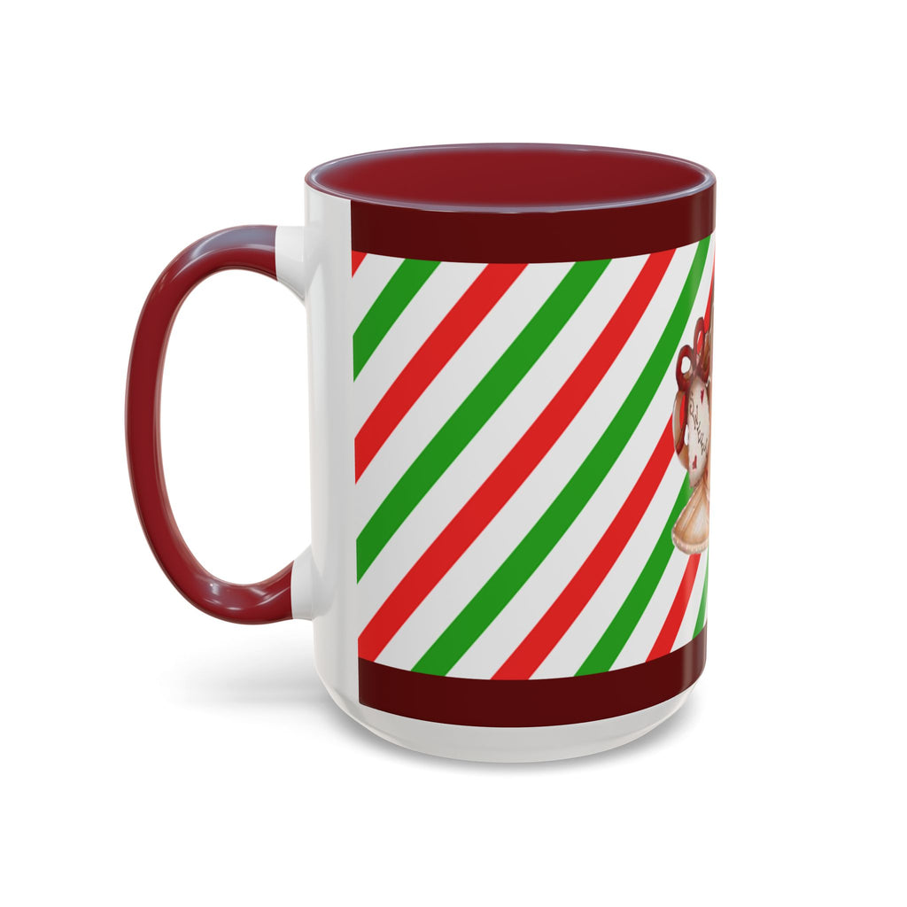 Christmas Gingerbread Mug — Festive Red & Green Accent Coffee Cup (11/15oz)