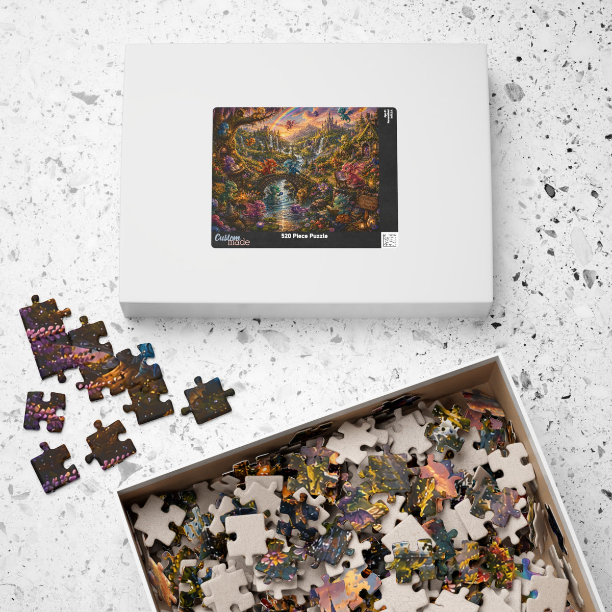 Enchanted Dragon Cottage Puzzle — Fantasy Landscape Jigsaw (110–1014 pcs)