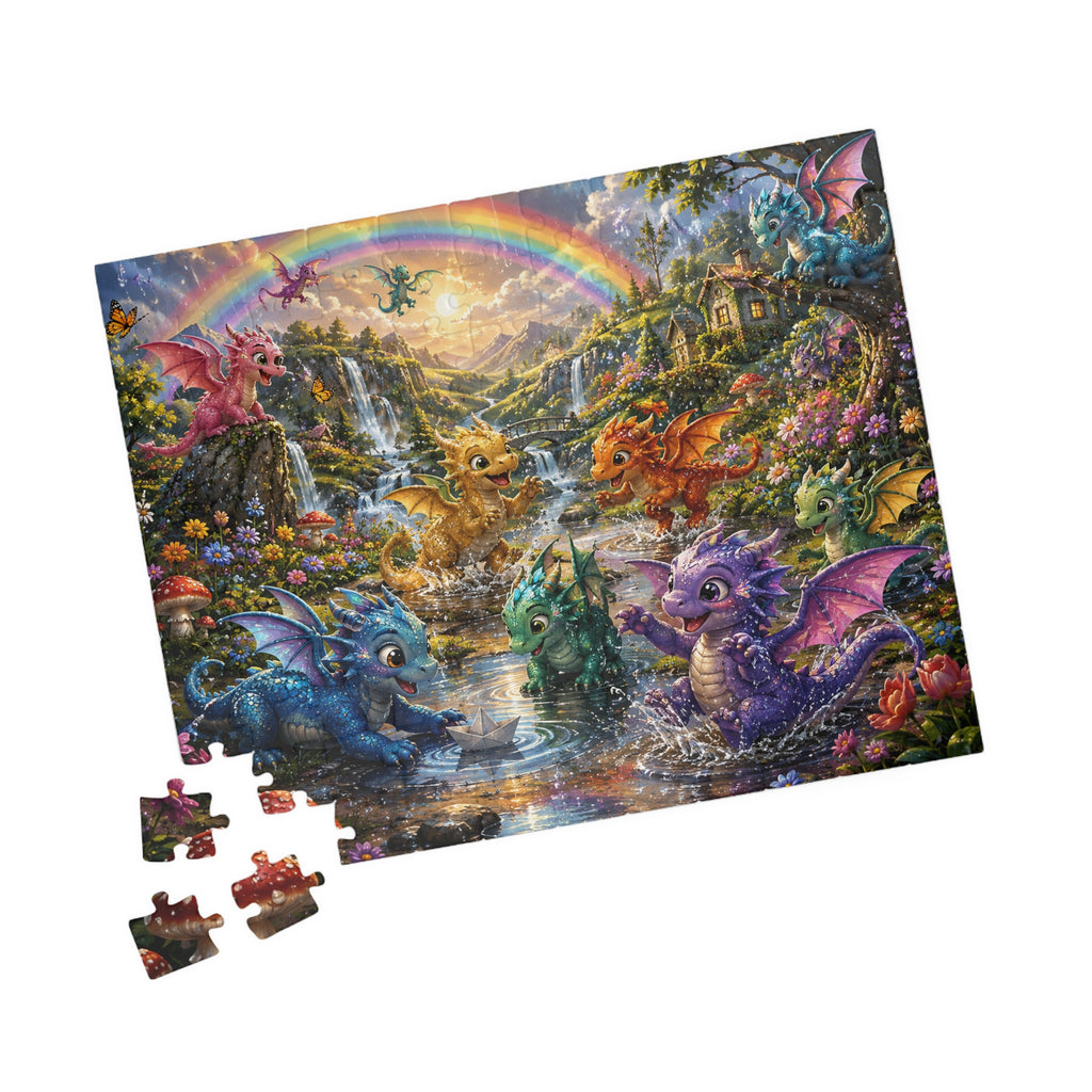 Fantasy Baby Dragons Puzzle — Colorful 252/520/1014-Piece Jigsaw for Kids & Adults