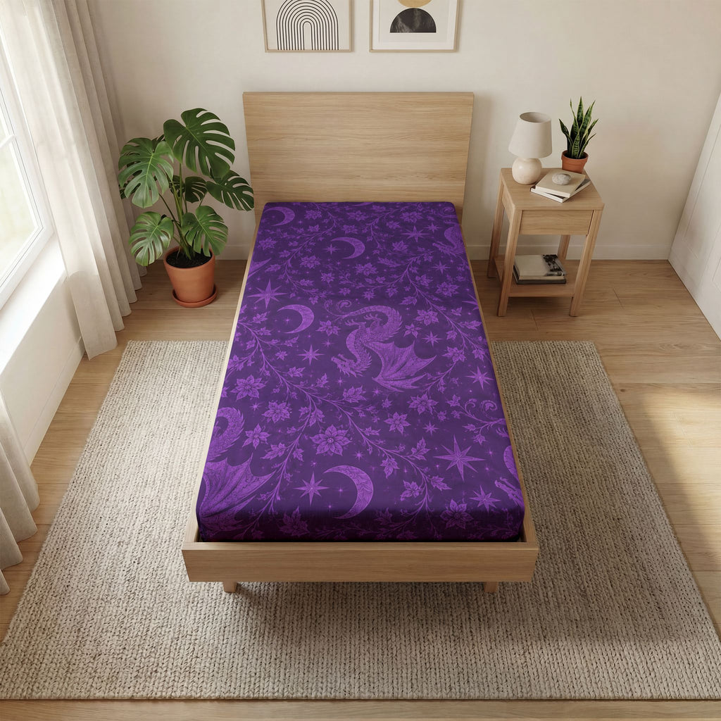 Purple Celestial Dragon Fitted Sheet