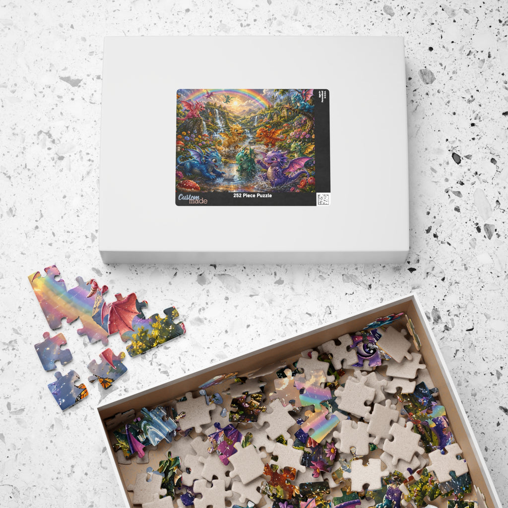 Fantasy Baby Dragons Puzzle — Colorful 252/520/1014-Piece Jigsaw for Kids & Adults