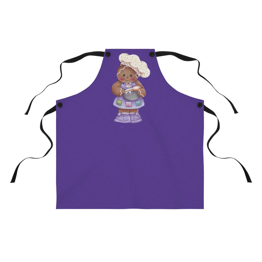 Gingerbread Baker Apron — Cute Kids Chef Character on Purple