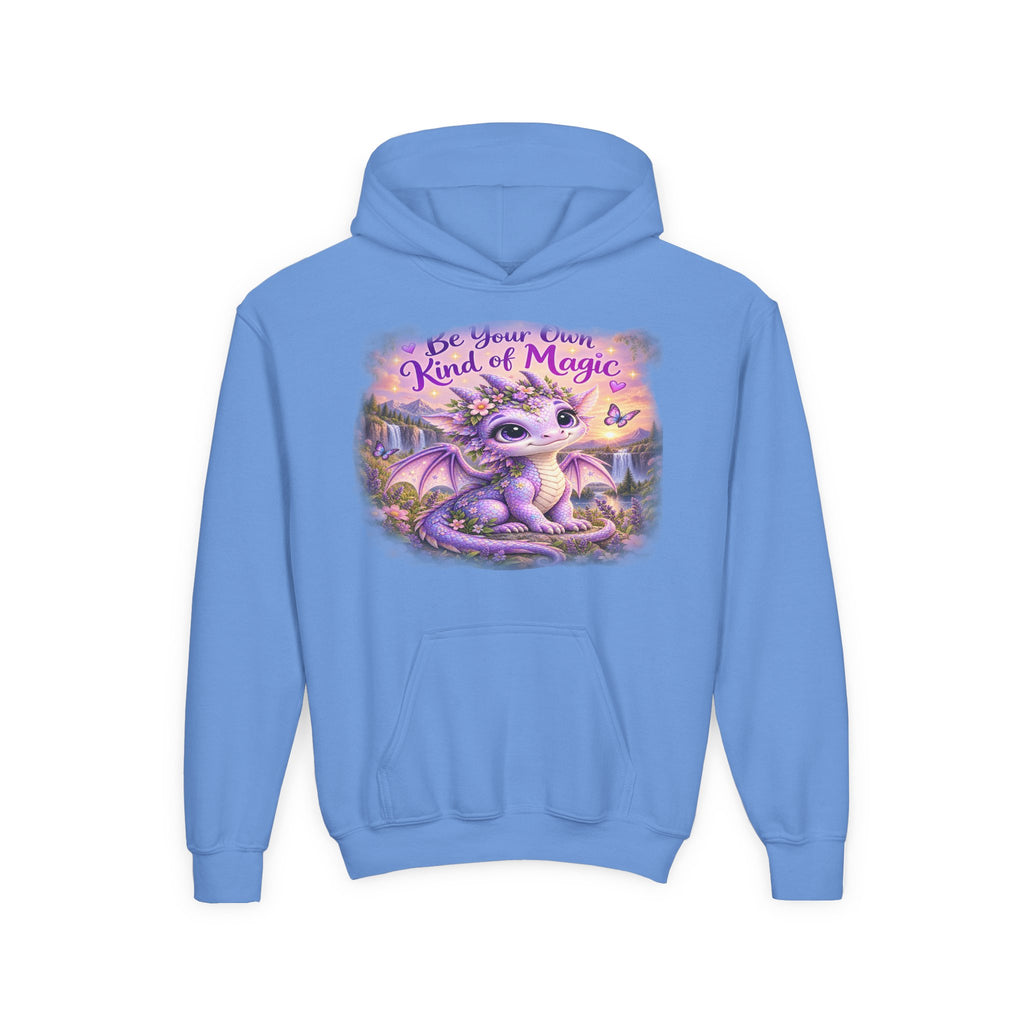 Youth Hoodie — "Be Your Own Kind of Magic" Purple Dragon Kids Pullover
