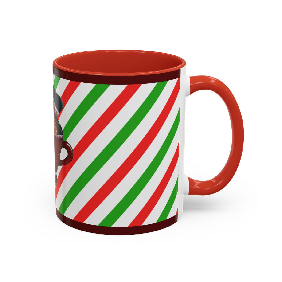 Christmas Gingerbread Mug – Holiday Candy Cane Accent Coffee Cup (11/15oz)