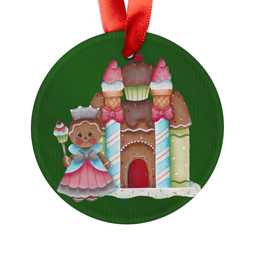 Cute Santa Moose Acrylic Ornament — Christmas Tree Decoration with Gift Design