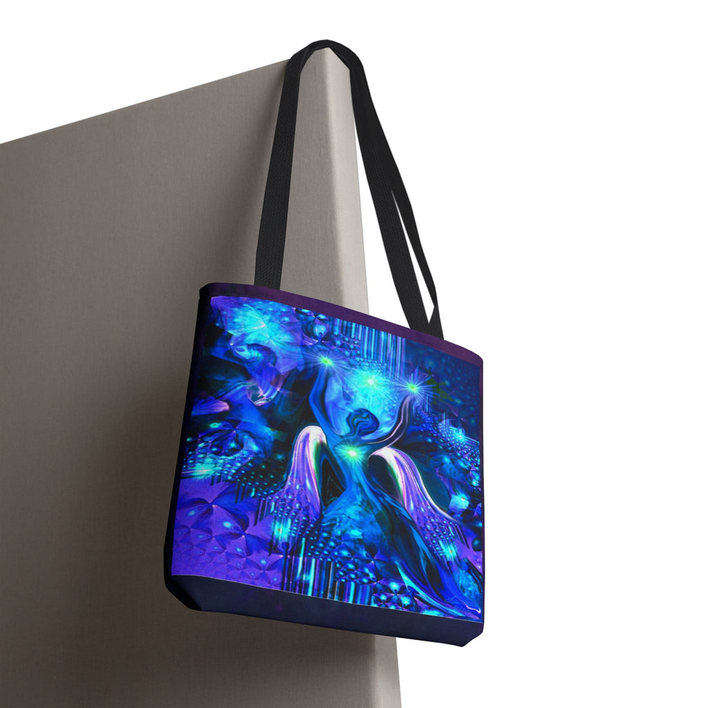 Galaxy Angel Tote Bag — Blue Spiritual Cosmic Art Tote