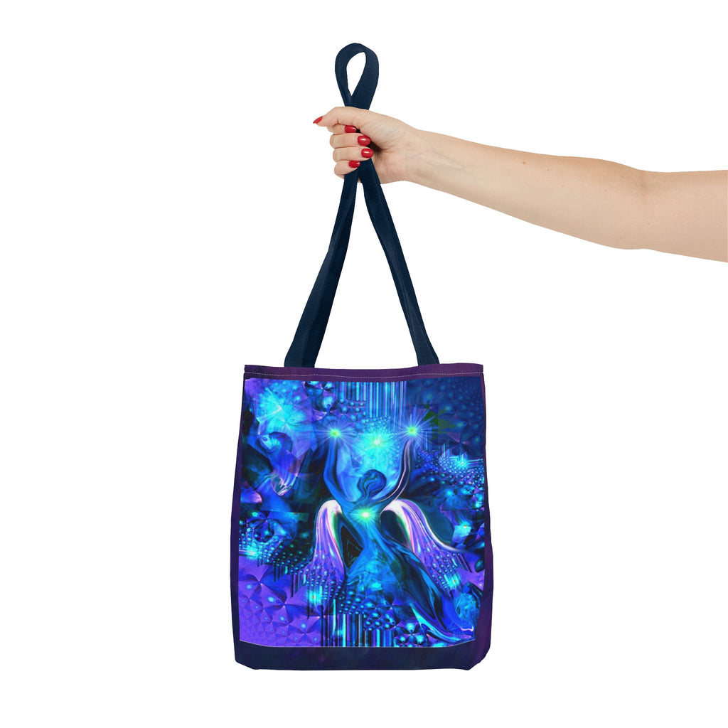 Galaxy Angel Tote Bag — Blue Spiritual Cosmic Art Tote